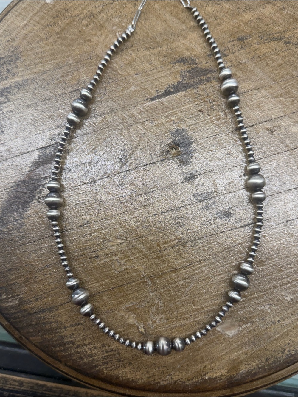 Navajo Pearls- Native Made-Authentic sterling Native Jewelry 16”